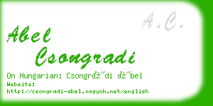 abel csongradi business card